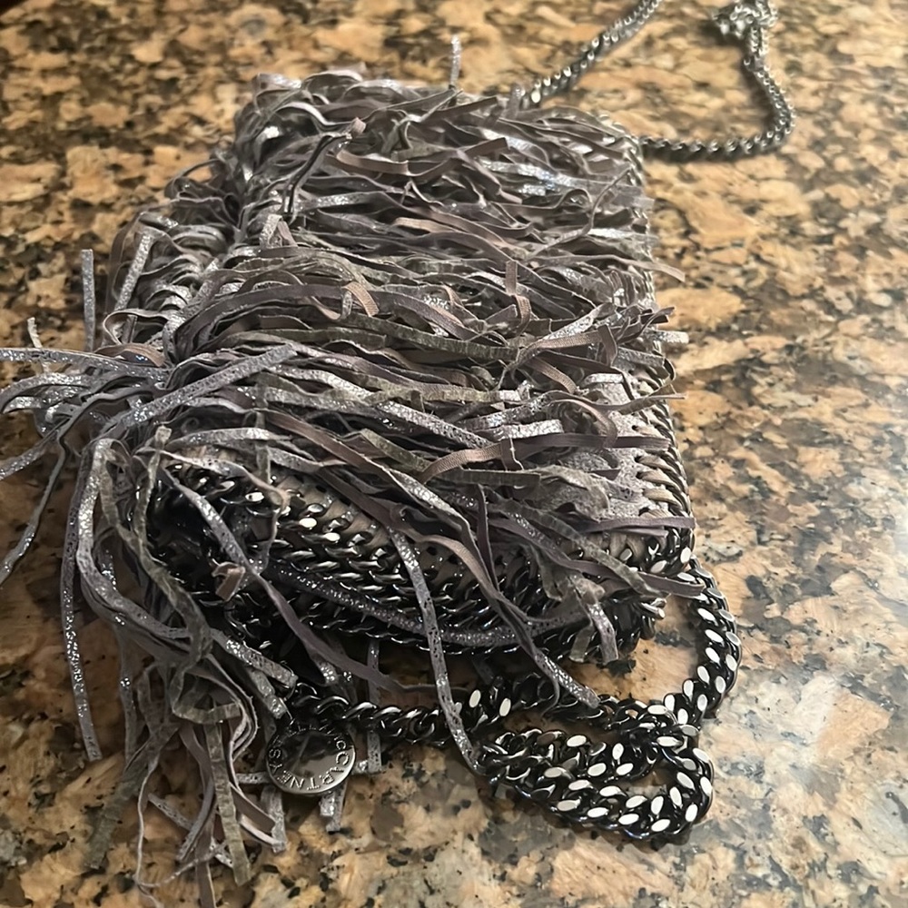 Stella McCartney silver fringe cross body bag